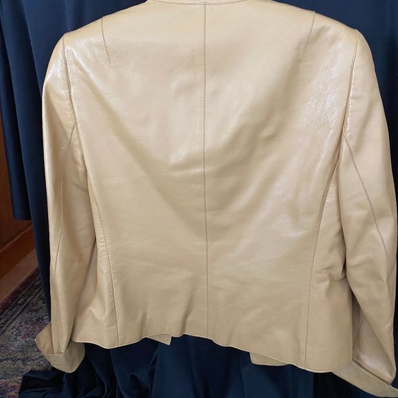 Akris Punto via Saks Jandel Leather jacket, shell, and slacks. - Picture 4 of 16